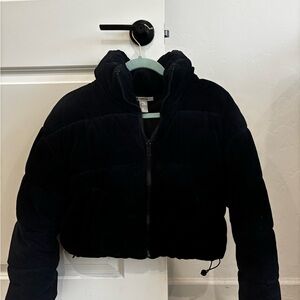 Suede puffer jacket